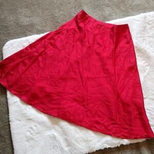 Grace Dane Lewis Silk Size 8 Red Silk Skirt NWOT Pockets Elegant Classy Classic